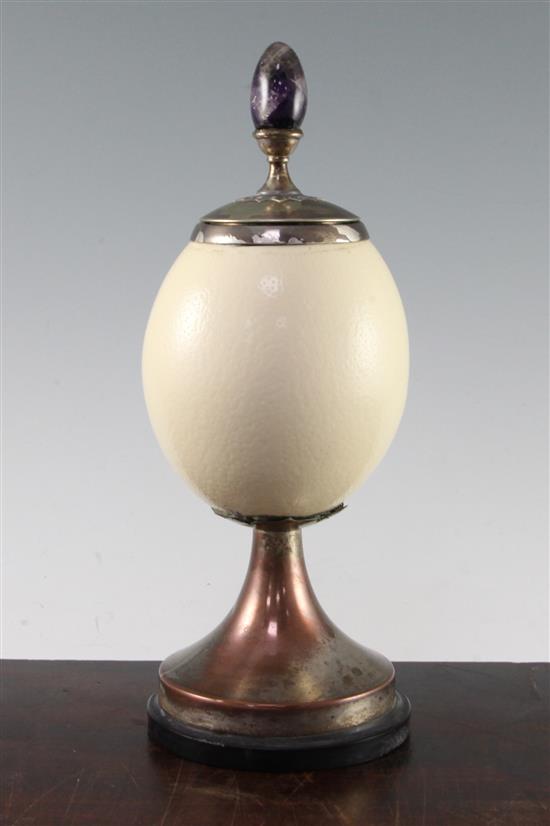 Anthony Redmile. An ostrich egg vase and cover, 11.75in.